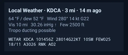 Local weather with the decoded report