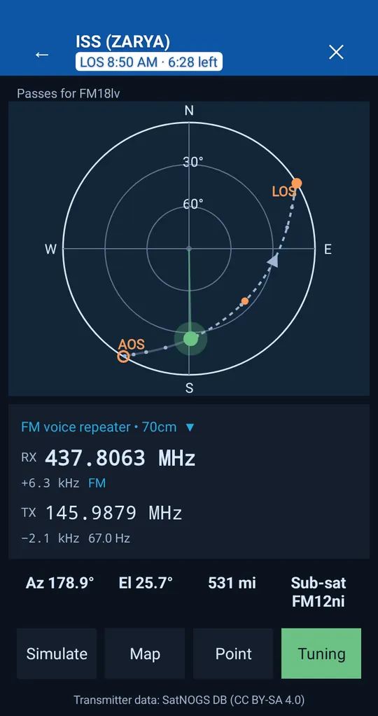 The tracker with Tuning active